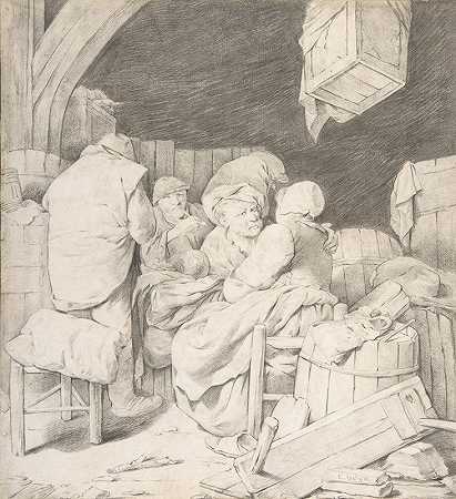 《农民聚集在一家旅馆》，作者：Cornelis Pietersz。开始