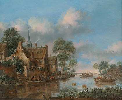托马斯·海尔曼斯（Thomas Heeremans）的《渔民的河流风景》