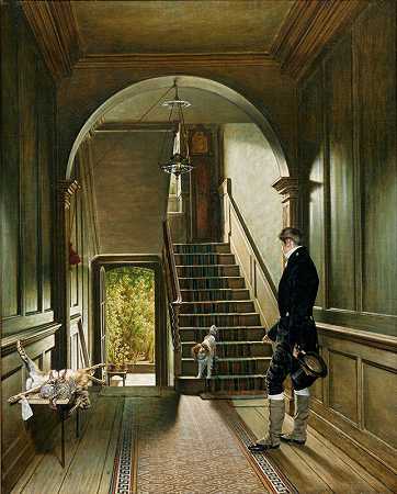 彼得·克里斯托弗·旺德的《画家伦敦住宅的楼梯》