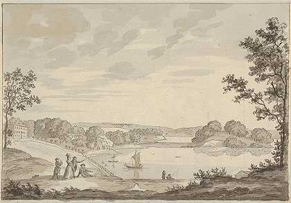 埃里克·鲍尔森（Erik Pauelsen）从西面欣赏纳塞城堡和富雷斯湖（Lake Furesø）