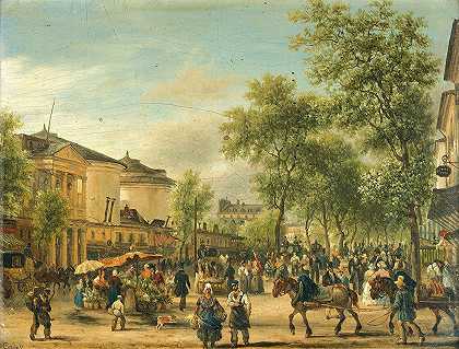 朱塞佩·卡内拉（Giuseppe Canella）的《巴黎，蒙马特大道景色》