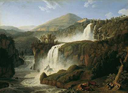 Jakob Philipp Hackert的《罗马附近的Tivoli大瀑布》