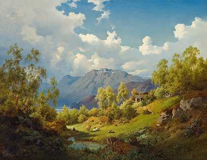“风景。挪威Numme山谷的主题，作者Joachim Frich
