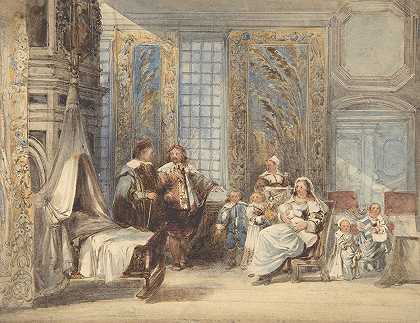 约瑟夫·纳什《十七世纪室内与家人和客人的场景》