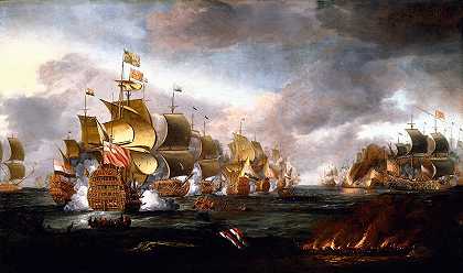 “Lowestoft战役，1665年6月3日英荷舰队交战。”