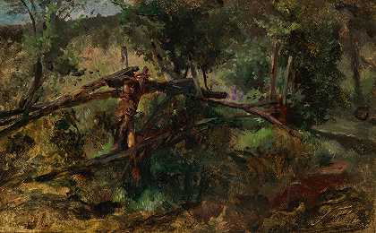 约翰·蒂尔（Johann Till）的《带栅栏的森林小径》