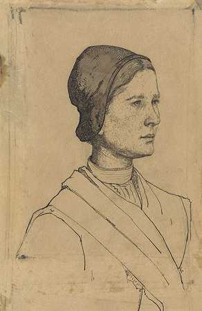 理查德·尼古拉·罗兰·霍斯特的《戴帽子的女人的头像》