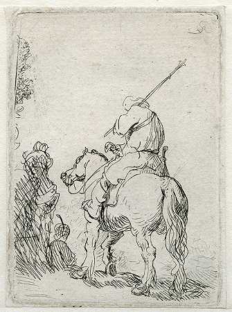 伦勃朗·范·里恩（Rembrandt van Rijn）的《骑在马背上的戴着头巾的士兵》