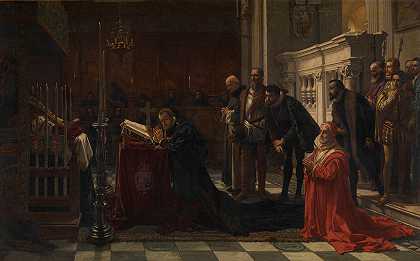 “西班牙菲利普二世向奥地利的唐·约翰致敬”