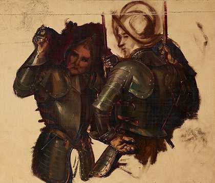 Józef Simmler的《铠甲卫兵的人物。格里普斯霍姆监狱的凯瑟琳·贾吉隆绘画研究》