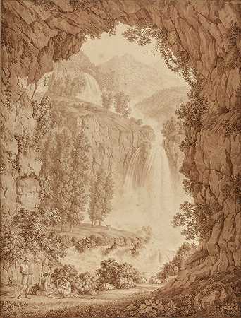 克里斯托夫·亨利希·克尼普的《瀑布边的牧羊人和缪斯》