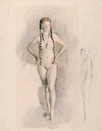 奥托·梅耶·阿姆登的《戴奖章的女孩》