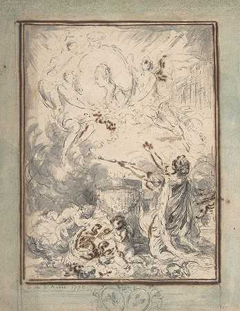 加布里埃尔·德·圣奥宾《1770年多芬和玛丽·安托瓦内特的婚姻寓言》