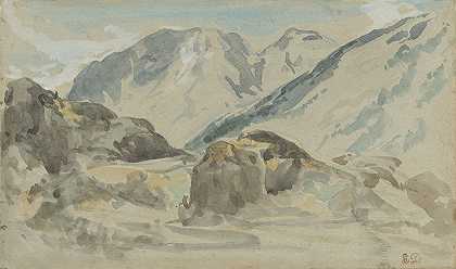 欧仁·德拉克罗瓦的《山地风景》