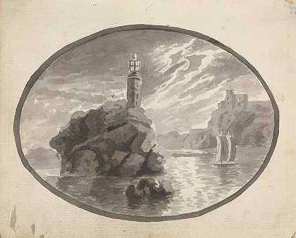 詹姆斯·米勒的《岩石附近的帆船》