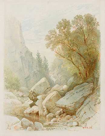 威廉·特罗斯特·理查兹的《分裂的岩石，阿迪朗达克斯》