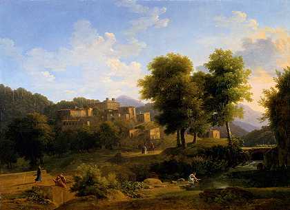 让·维克托·贝尔廷的《萨宾山镇的风景》