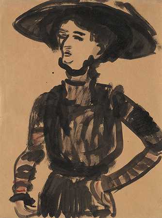 恩斯特·路德维希·凯尔希纳的《戴黑帽子的女人》