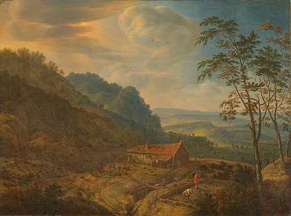 Herman Saftleven的《带农场的山地风景》