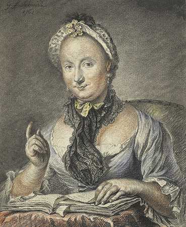 乔治·弗里德里希·施密特的《艺术家的妻子与书》