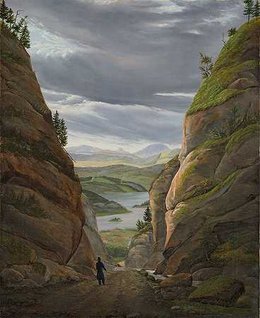 爱德华·冯·布坎（Eduard von Buchan）的《在克洛克列瓦的峡谷中行走的人影》