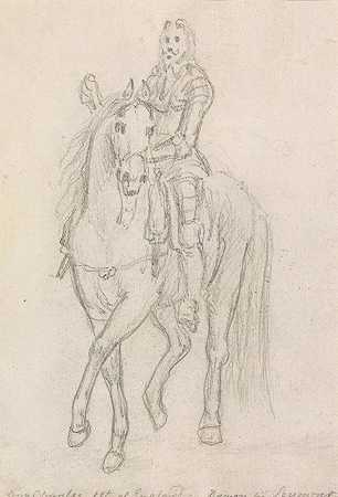 “英国国王查理一世，詹姆斯·西摩骑马