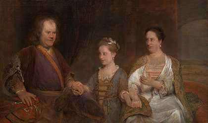 “莱顿大学医学教授赫尔曼斯·博尔哈夫（1668-1738）和他的妻子玛丽亚·德罗伦沃（1686-1746）以及他们的女儿约翰娜·玛丽亚（1712-91）