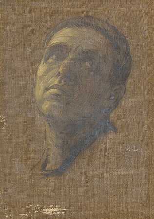 阿尔方斯·勒格罗斯的《一个眼睛上翘的男人的头像》