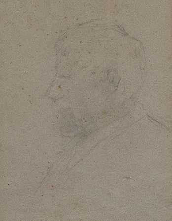 保罗·高更（Paul Gauguin）的《男人的侧面半身像》（verso）