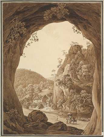 弗里德里希·克里斯蒂安·赖纳曼的《从岩石拱门看山谷》