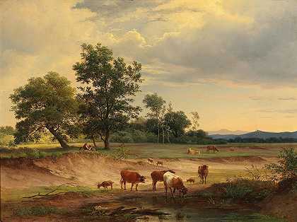 约瑟夫·费德（Josef Feid）的《牧民在莫德林附近休憩的开放风景》