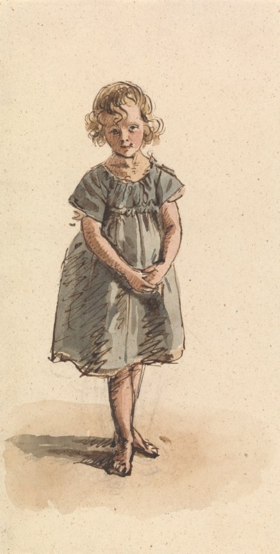 威廉·亨利·亨特的《赤脚站立的年轻女孩》