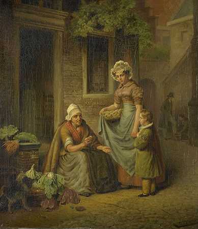Lambertus Johannes Hansen的《卖蔬菜的女人》