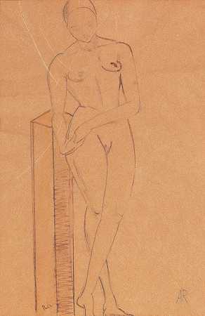安妮塔·雷伊（Anita Rée）的《女性裸体与石碑》