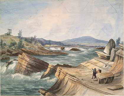 约翰·米克斯·斯坦利的《哥伦比亚河凯特尔瀑布》