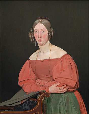 “艺术家姐姐的肖像，塞西莉·玛格丽特·彼得森，née Købke，克里斯滕·科贝克