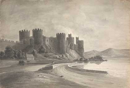 “康威（北威尔士城堡），1809年11月，艾萨克·威尔德