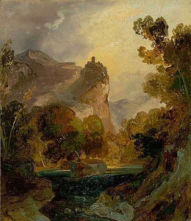卡尔·布莱兴（Carl Blechen）的《山中河谷与高岩城堡》