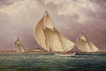詹姆斯·爱德华·巴特斯沃思的《波士顿港帆船》