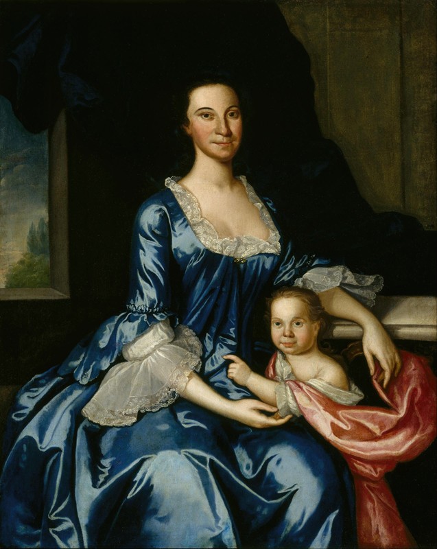 约翰·赫塞利乌斯《马修·蒂尔格曼夫人（安娜·劳埃德，1724–1794）及其女儿安娜·玛丽亚（1755–1843）的肖像》