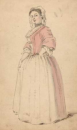 路易·菲利普·博伊塔德（Louis Philippe Boitard）的《一位穿着粉色连衣裙的年轻女子》