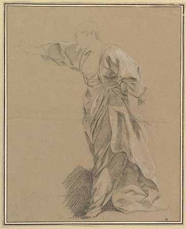 路易·让·弗朗索瓦·拉格伦（Louis Jean François Lagrenée）的《手臂伸开的女人的窗帘研究》