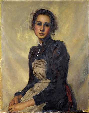 “艺术家的姐姐玛格丽特·伦多夫的肖像”，作者：汉斯·路德维希·伦多夫