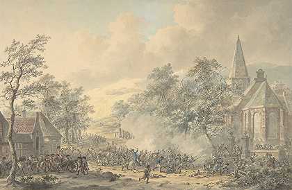 德克·兰根迪克（Dirk Langendijk）《与教堂的战斗场景》（右侧）
