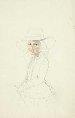 伊丽莎白·默里的《戴帽子和庄稼的少女肖像》