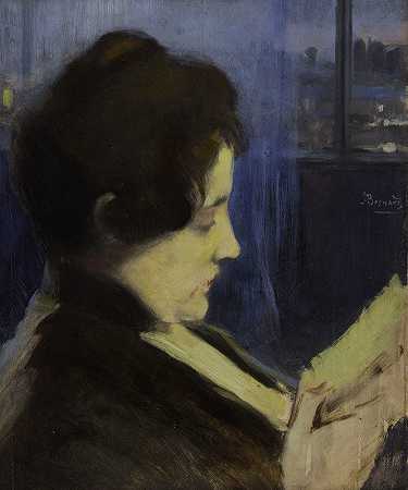 “贝斯纳德夫人肖像，née Charlotte Dubray（1854-1931），作者：Albert Besnard