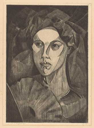 Lodewijk Schelfhout的《女人的头像》