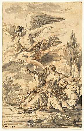 艾蒂安·皮埃尔·阿德里安·戈伊斯的《天使出现在夏迦和以实玛利面前》