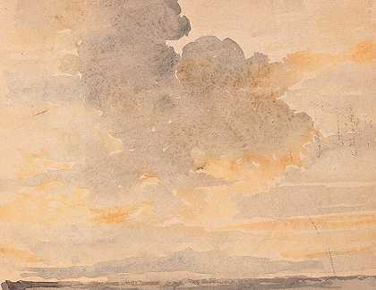 阿尔伯特·安克的《山上阴云密布的夜空》