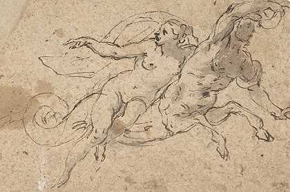 Domenico Gargiulo的《裸女骑在Triton’s背上》